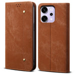 For Oppo Reno14 Pro 5G (Global) Case Jeans Cloth Texture Anti-Scratch Leather Stand Phone Cover