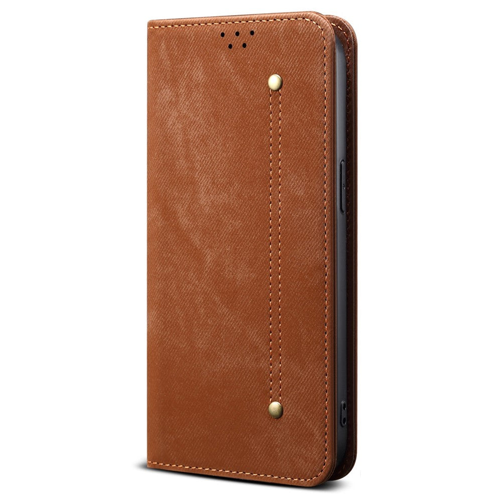 For Oppo Reno14 Pro 5G (Global) Case Jeans Cloth Texture Anti-Scratch Leather Stand Phone Cover