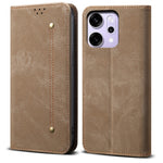 For Oppo Reno14 Pro 5G (Global) Case Jeans Cloth Texture Anti-Scratch Leather Stand Phone Cover