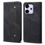 For Oppo Reno14 Pro 5G (Global) Case Jeans Cloth Texture Anti-Scratch Leather Stand Phone Cover