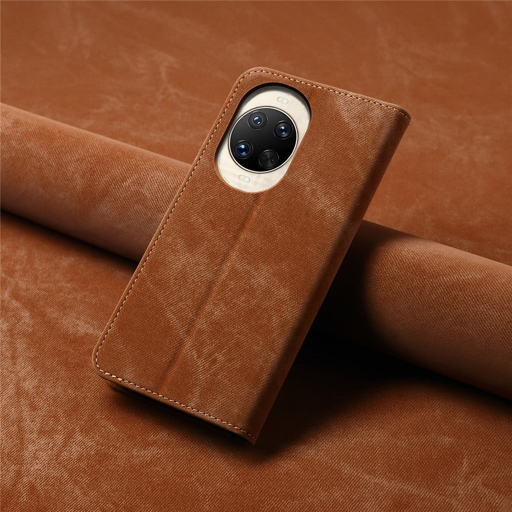 For Huawei nova 14 5G Case Jeans Cloth Texture Anti-Scratch Leather Stand Phone Cover