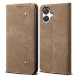 For Samsung Galaxy A08 5G / A08 4G / A07 4G Case Jeans Cloth Texture Anti-Scratch Leather Stand Phone Cover