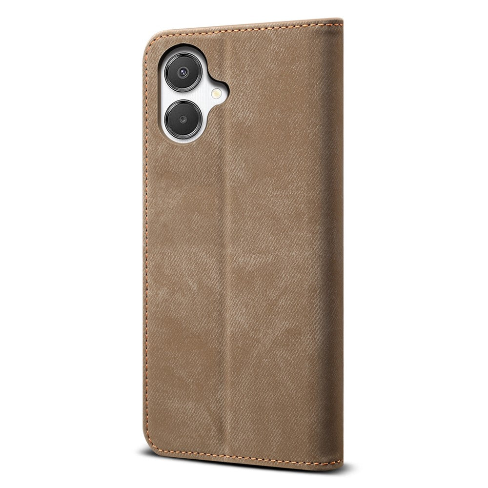 For Samsung Galaxy A08 5G / A08 4G / A07 4G Case Jeans Cloth Texture Anti-Scratch Leather Stand Phone Cover