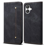 For Samsung Galaxy A08 5G / A08 4G / A07 4G Case Jeans Cloth Texture Anti-Scratch Leather Stand Phone Cover