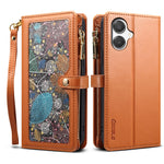 ESEBLE Galaxy Series For Samsung Galaxy A08 5G / A08 4G / A07 4G Case RFID Blocking Leather Zipper Phone Cover with Shoulder Strap + Wrist Strap