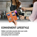 ESEBLE Galaxy Series For Samsung Galaxy A08 5G / A08 4G / A07 4G Case RFID Blocking Leather Zipper Phone Cover with Shoulder Strap + Wrist Strap