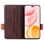 For Honor 400 Pro 5G (Global) Case Leather Wallet Flip Phone Cover with Hardware Decor