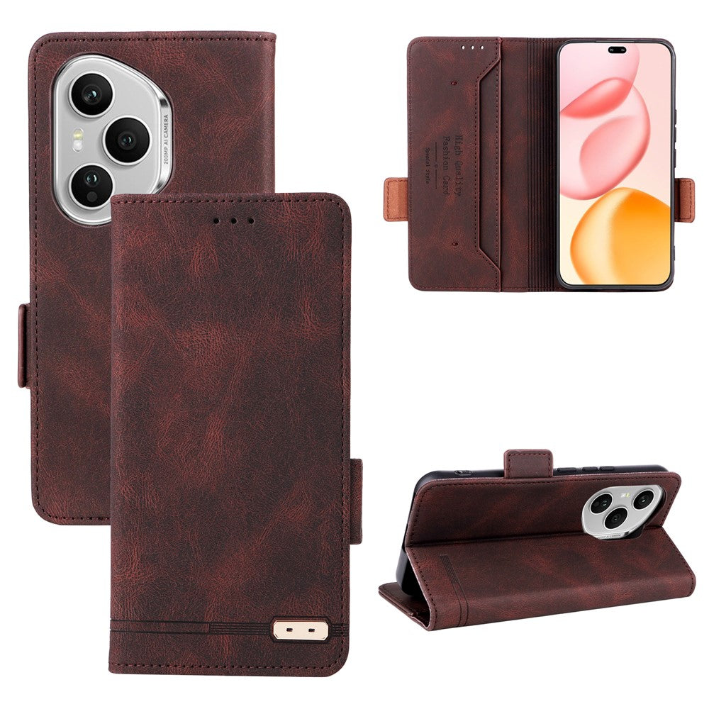 For Honor 400 Pro 5G (Global) Case Leather Wallet Flip Phone Cover with Hardware Decor