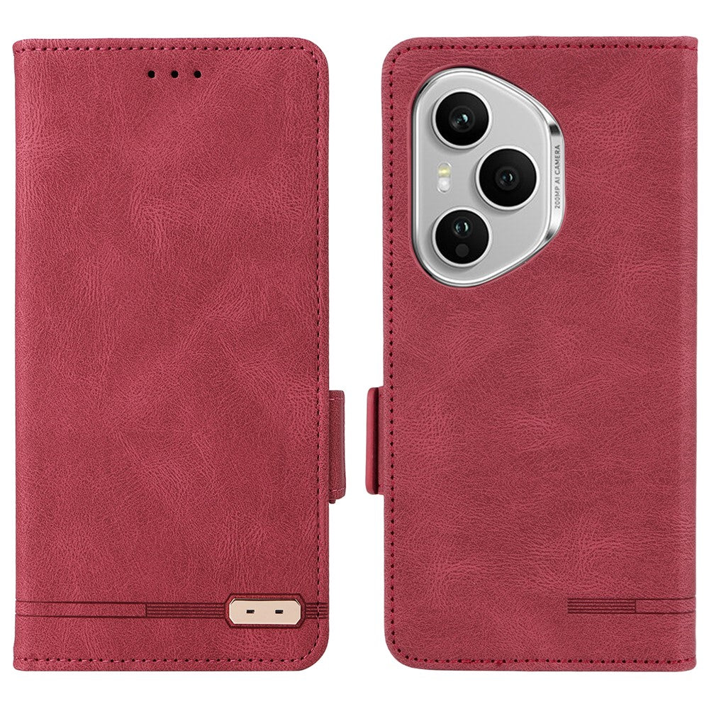 For Honor 400 Pro 5G (Global) Case Leather Wallet Flip Phone Cover with Hardware Decor