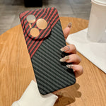 For Honor Power 5G Case Hard PC Phone Cover Carbon Fiber Texture Drop Proof