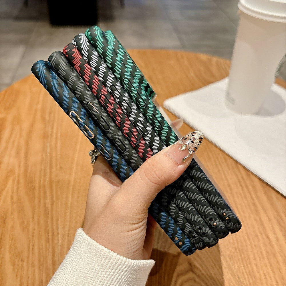 For Honor Power 5G Case Hard PC Phone Cover Carbon Fiber Texture Drop Proof