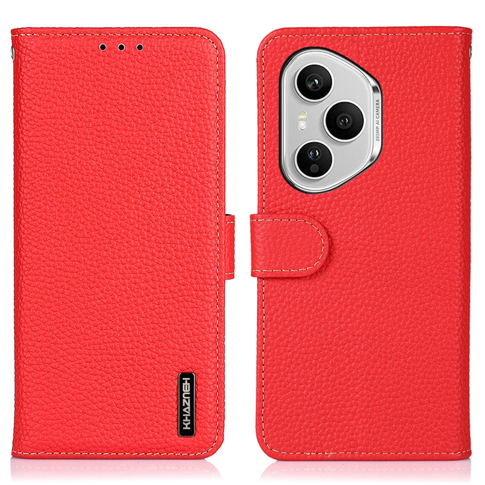 KHAZNEH For Honor 400 Pro 5G (Global) Case Genuine Cow Leather Flip Phone Cover