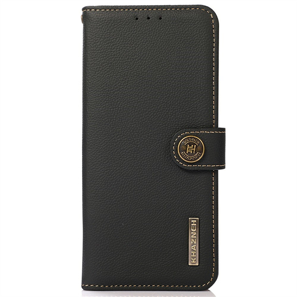 KHAZNEH for Honor 400 Pro 5G (Global) Case Genuine Cow Leather RFID Blocking Wallet Phone Cover