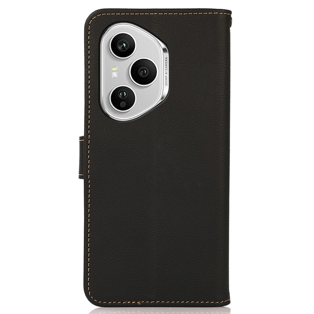 KHAZNEH for Honor 400 Pro 5G (Global) Case Genuine Cow Leather RFID Blocking Wallet Phone Cover