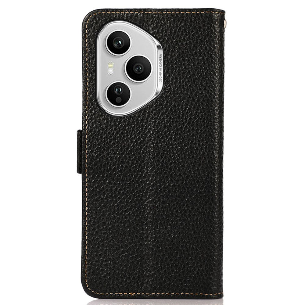 KHAZNEH for Honor 400 Pro 5G (Global) Phone Case Genuine Cow Leather Cover RFID Blocking