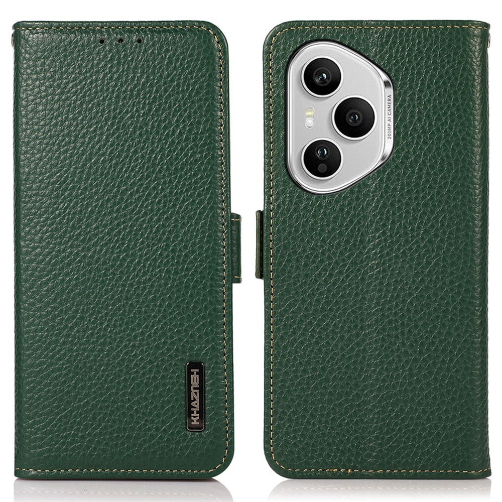 KHAZNEH for Honor 400 Pro 5G (Global) Phone Case Genuine Cow Leather Cover RFID Blocking