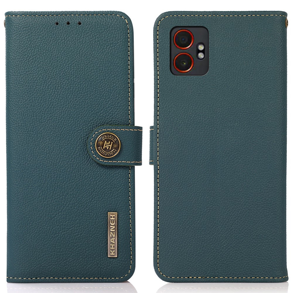 KHAZNEH til Samsung Galaxy XCover7 Pro Etui Ægte Koskind RFID-Blokerende Pung Telefoncover
