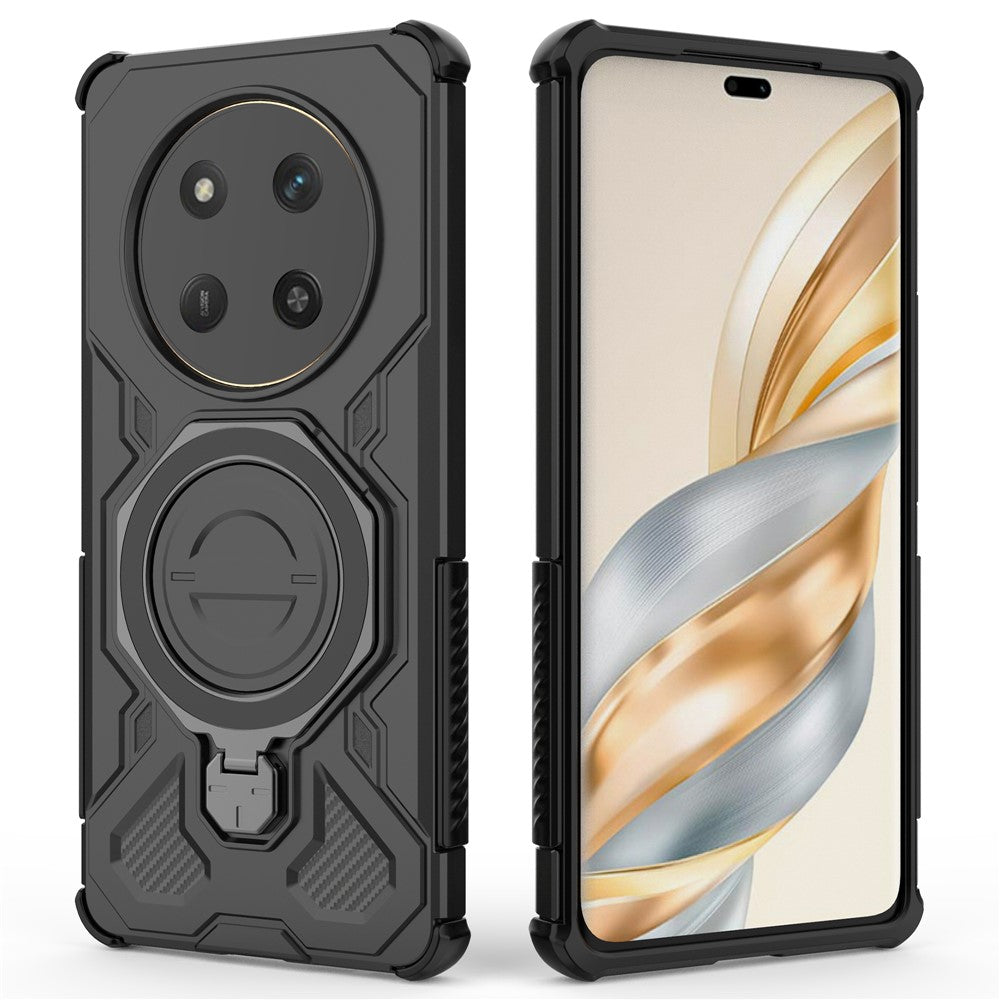 For Honor Magic7 Lite 5G / X9c 5G / X60 Pro 5G Magnetic Case Rotating Metal Kickstand Shockproof PC + TPU Phone Back Cover