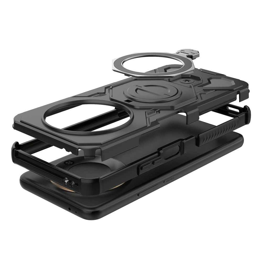 For Honor X60 5G  /  X9c Smart 5G Magnetic Case Rotating Metal Kickstand Shockproof PC + TPU Phone Back Cover