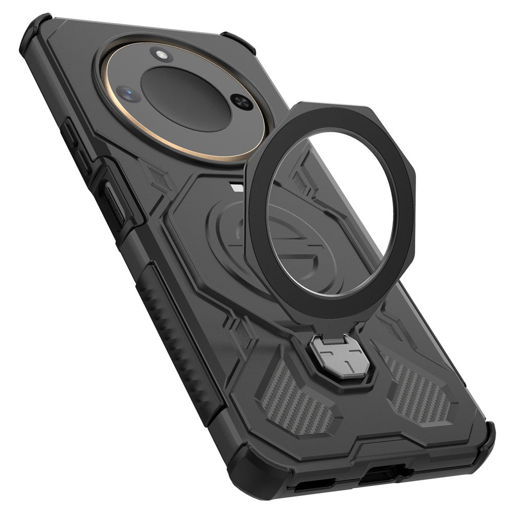 For Honor X60 5G  /  X9c Smart 5G Magnetic Case Rotating Metal Kickstand Shockproof PC + TPU Phone Back Cover