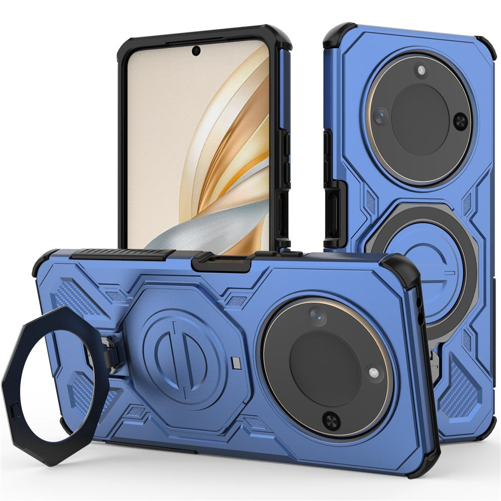 For Honor X60 5G  /  X9c Smart 5G Magnetic Case Rotating Metal Kickstand Shockproof PC + TPU Phone Back Cover