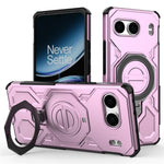 For OnePlus Nord 4 Magnetic Case Rotating Metal Kickstand Shockproof PC + TPU Phone Back Cover