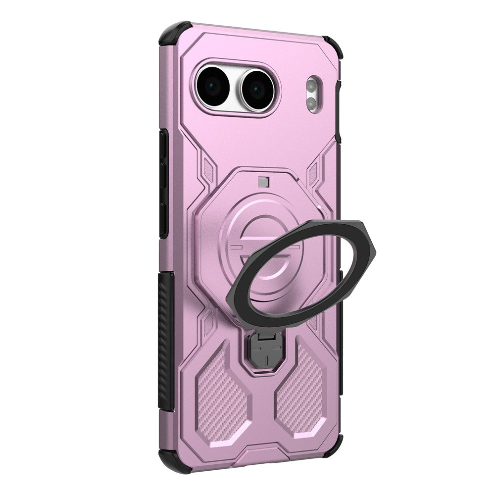 For OnePlus Nord 4 Magnetic Case Rotating Metal Kickstand Shockproof PC + TPU Phone Back Cover