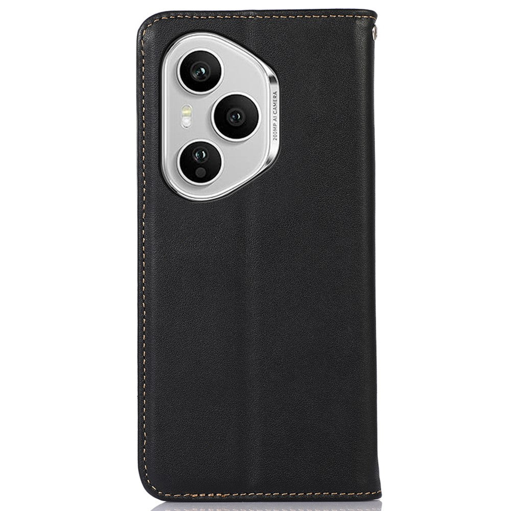 KHAZNEH For Honor 400 Pro 5G (Global) Case Wallet Genuine Cow Leather Phone Cover Nappa Texture