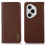 KHAZNEH For Honor 400 Pro 5G (Global) Case Wallet Genuine Cow Leather Phone Cover Nappa Texture