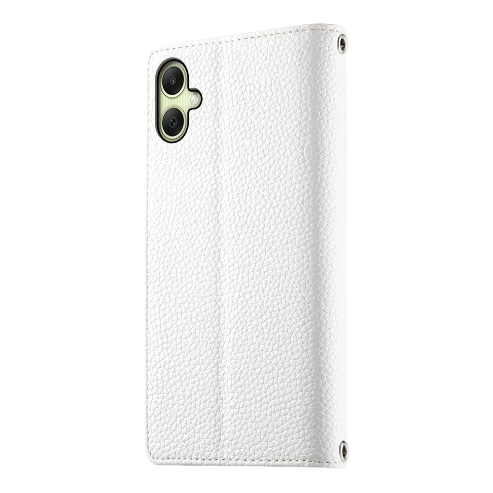 Samsung Galaxy A06 4G-skal med dragkedja, plånbok, färgskarvning, läder, flip-fodral med remmar