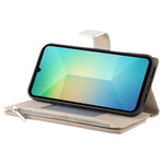 Samsung Galaxy A06 4G-skal med dragkedja, plånbok, färgskarvning, läder, flip-fodral med remmar