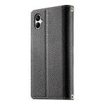 Samsung Galaxy A05 4G-skal med dragkedja, plånbok, färgskarvning, läder, flip-fodral med remmar