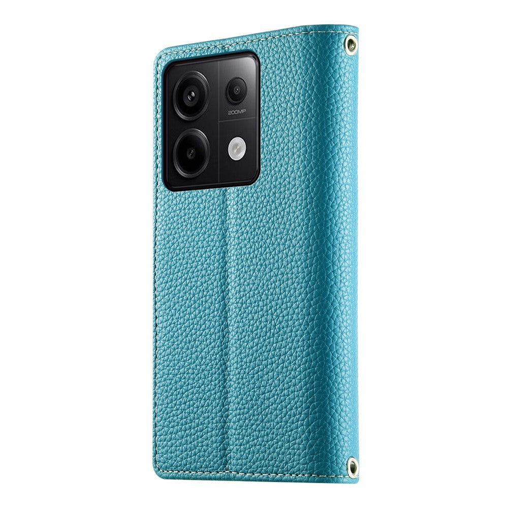 For Xiaomi Redmi Note 13 Pro 5G  /  Poco X6 5G Case Zipper Wallet Color Splicing Leather Flip Phone Cover with Straps