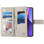 For Xiaomi Redmi Note 13 Pro 4G  /  Poco M6 Pro 4G Case Zipper Wallet Color Splicing Leather Flip Phone Cover with Straps