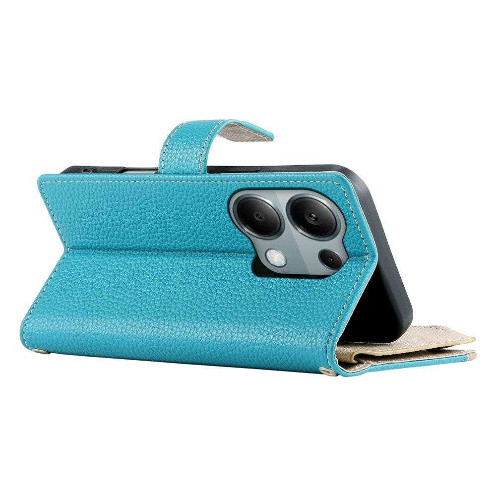 For Xiaomi Redmi Note 13 Pro 4G  /  Poco M6 Pro 4G Case Zipper Wallet Color Splicing Leather Flip Phone Cover with Straps
