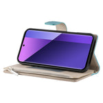 For Xiaomi Redmi Note 13 Pro 4G  /  Poco M6 Pro 4G Case Zipper Wallet Color Splicing Leather Flip Phone Cover with Straps