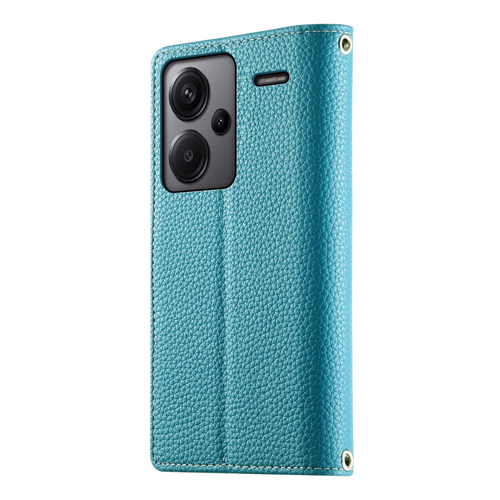 Xiaomi Redmi Note 13 Pro+ 5G-skal med dragkedja, plånbok, färgskarvning, läder, flip-fodral med remmar