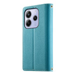 For Xiaomi Redmi Note 14 4G (164.84mm) Case Zipper Wallet Color Splicing Leather Flip Phone Cover with Straps