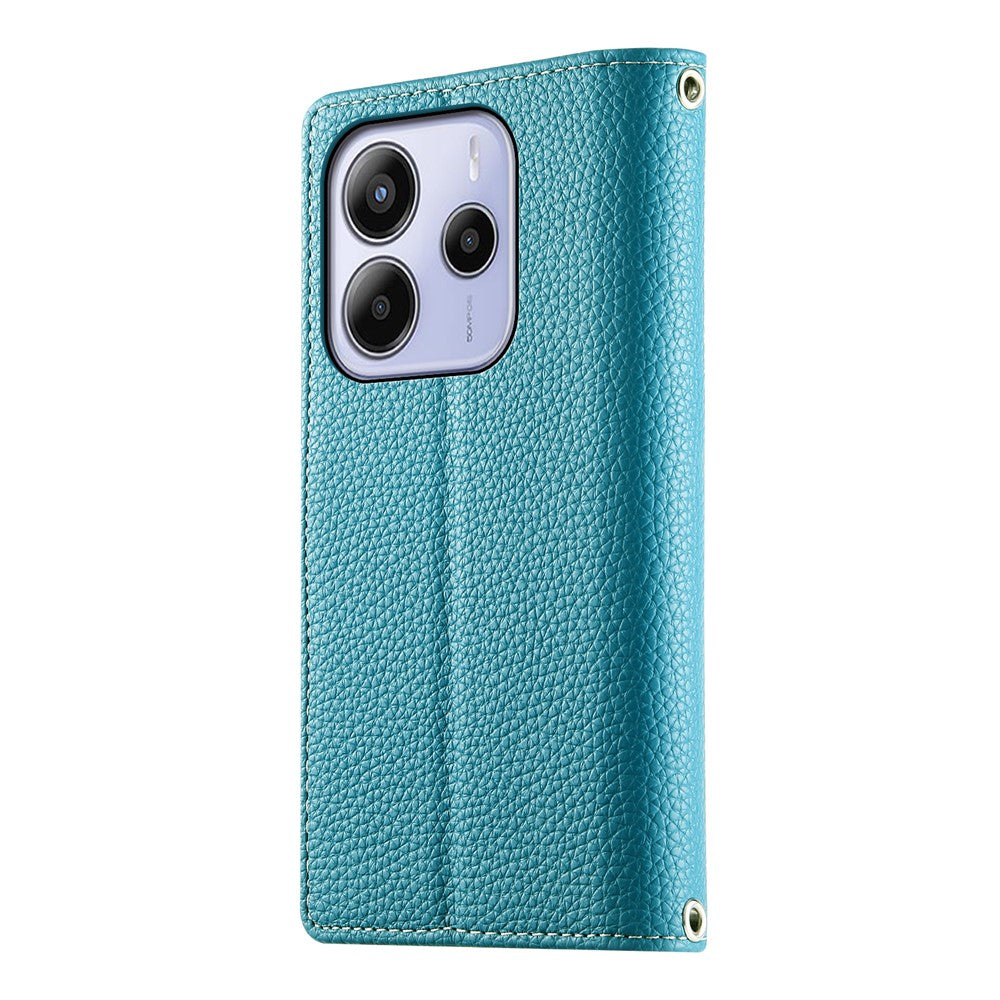 For Xiaomi Redmi Note 14 4G (164.84mm) Case Zipper Wallet Color Splicing Leather Flip Phone Cover with Straps