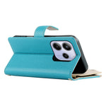 For Xiaomi Redmi Note 14 4G (164.84mm) Case Zipper Wallet Color Splicing Leather Flip Phone Cover with Straps