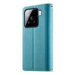 For Xiaomi 15 Case Zipper Wallet Color Splicing Leather Flip Phone Cover with Straps