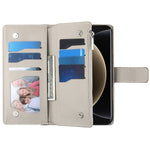 For Xiaomi 15 Case Zipper Wallet Color Splicing Leather Flip Phone Cover with Straps