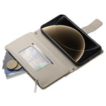 For Xiaomi 15 Case Zipper Wallet Color Splicing Leather Flip Phone Cover with Straps