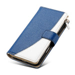 For Xiaomi 15 Pro Case Zipper Wallet Color Splicing Leather Flip Phone Cover with Straps