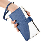For Xiaomi 15 Pro Case Zipper Wallet Color Splicing Leather Flip Phone Cover with Straps