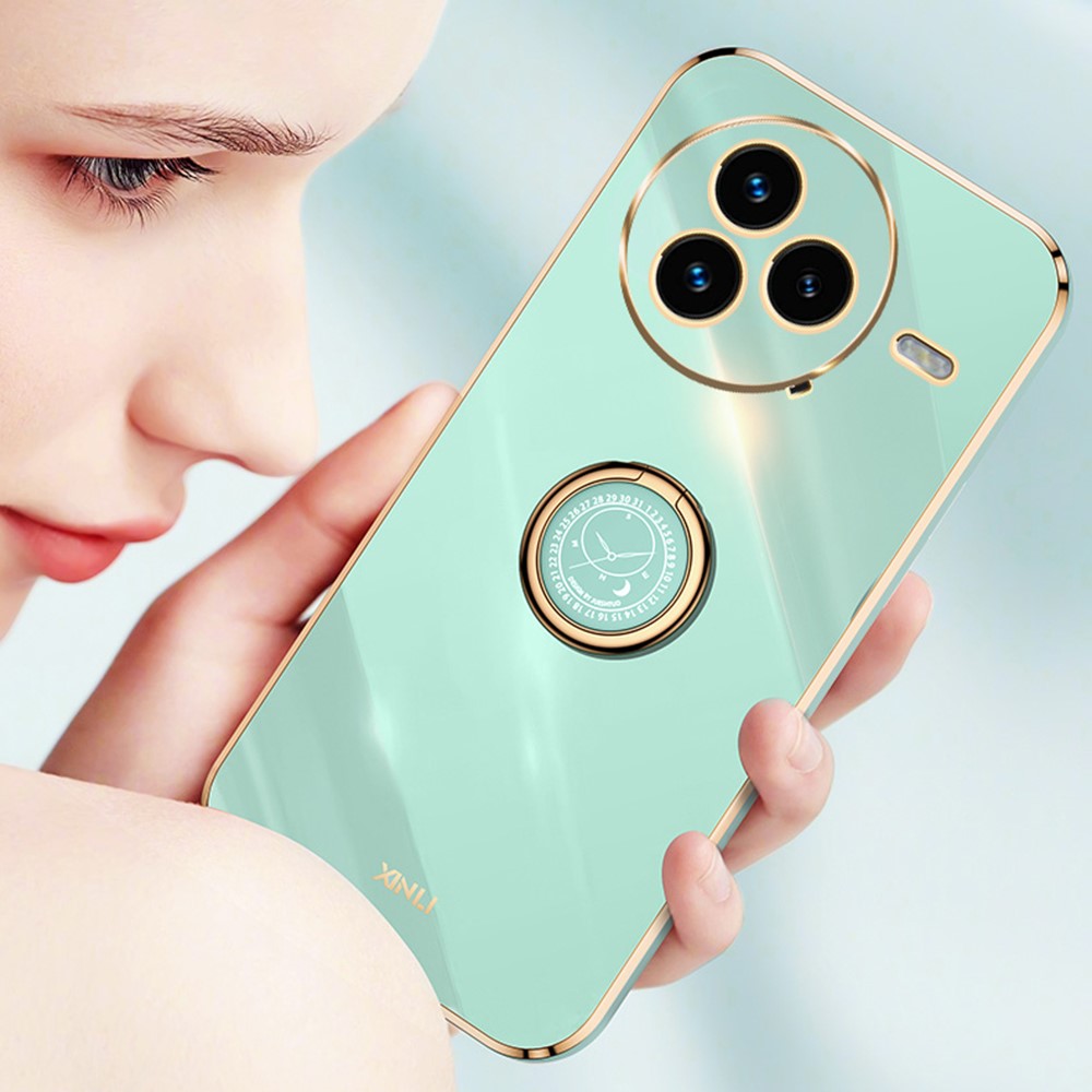 XINLI For Xiaomi Civi 5 Pro 5G Case Ring Kickstand Electroplating TPU Phone Cover