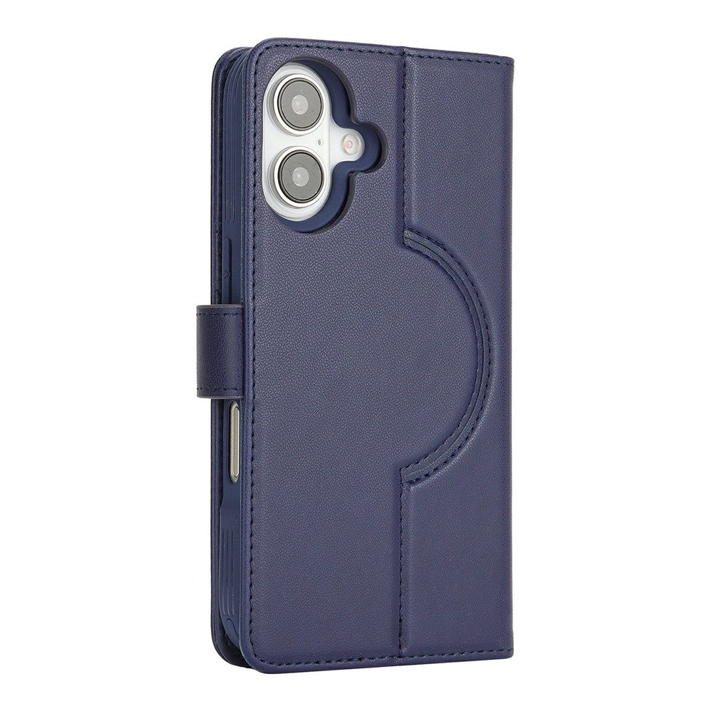 For iPhone 16 Wallet Case Compatible with MagSafe Anti-Drop Detachable PU Leather Phone Cover