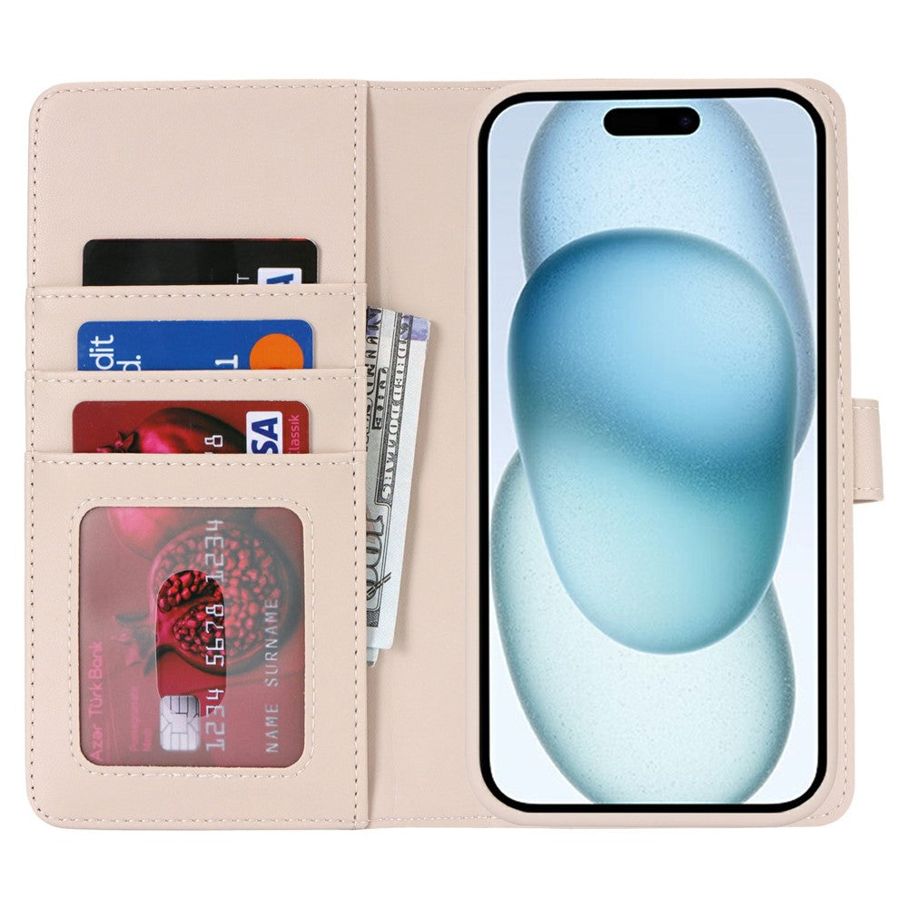 Til iPhone 15 Plus / 14 Plus Cover med kortholder Kompatibel med MagSafe Anti-Drop Aftageligt Telefoncover i PU-læder