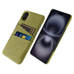 For iPhone 17 Case Cloth + Hard PC Phone Cover with Dual Card Slots