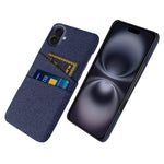 For iPhone 17 Case Cloth + Hard PC Phone Cover with Dual Card Slots